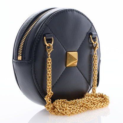 Valentino Garavani Calfskin Roman Stud Round Crossbody Bag Black 3 of 6