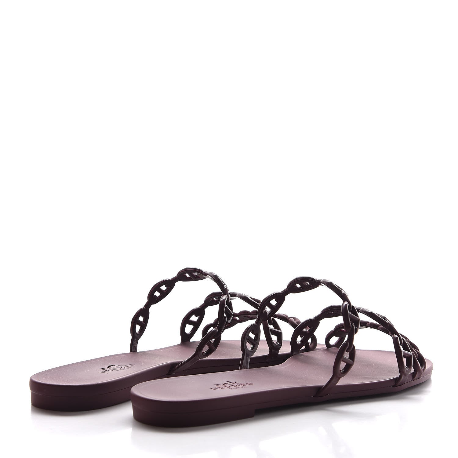 Hermes Rubber Chaine d'Ancre Rivage Sandals 37 Bordeaux 4 of 8