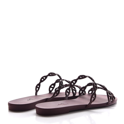 Hermes Rubber Chaine d'Ancre Rivage Sandals 37 Bordeaux 4 of 8