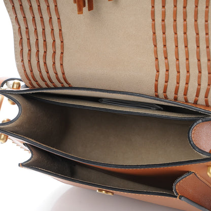 Chloe Calfskin Braided Medium Hudson Shoulder Bag Caramel 5 of 7
