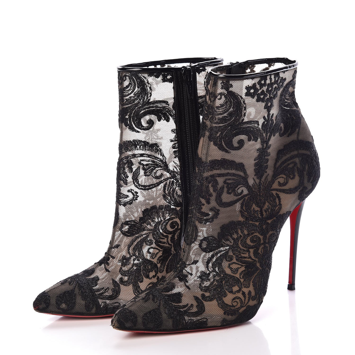 Christian Louboutin Alencon Lace Gipsybootie 100 39 Black 3 of 7