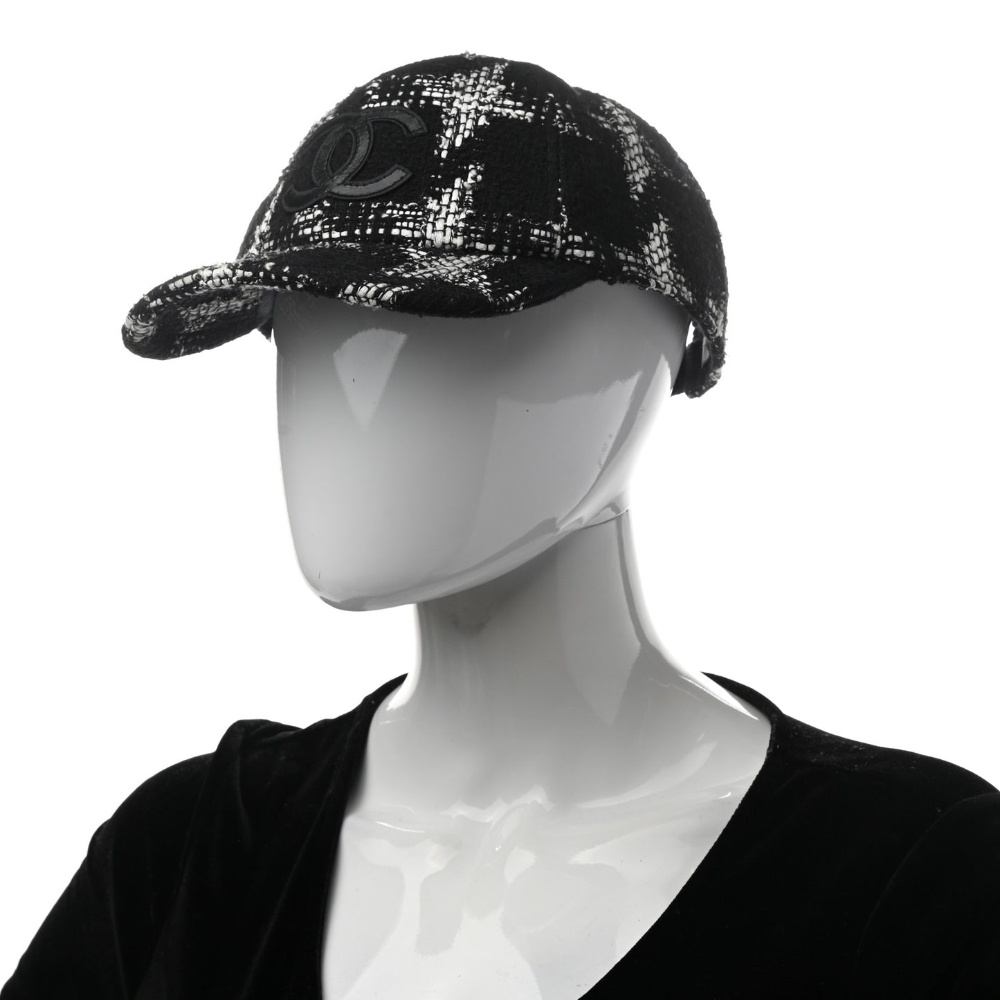 Tweed Cap Hat L Black White