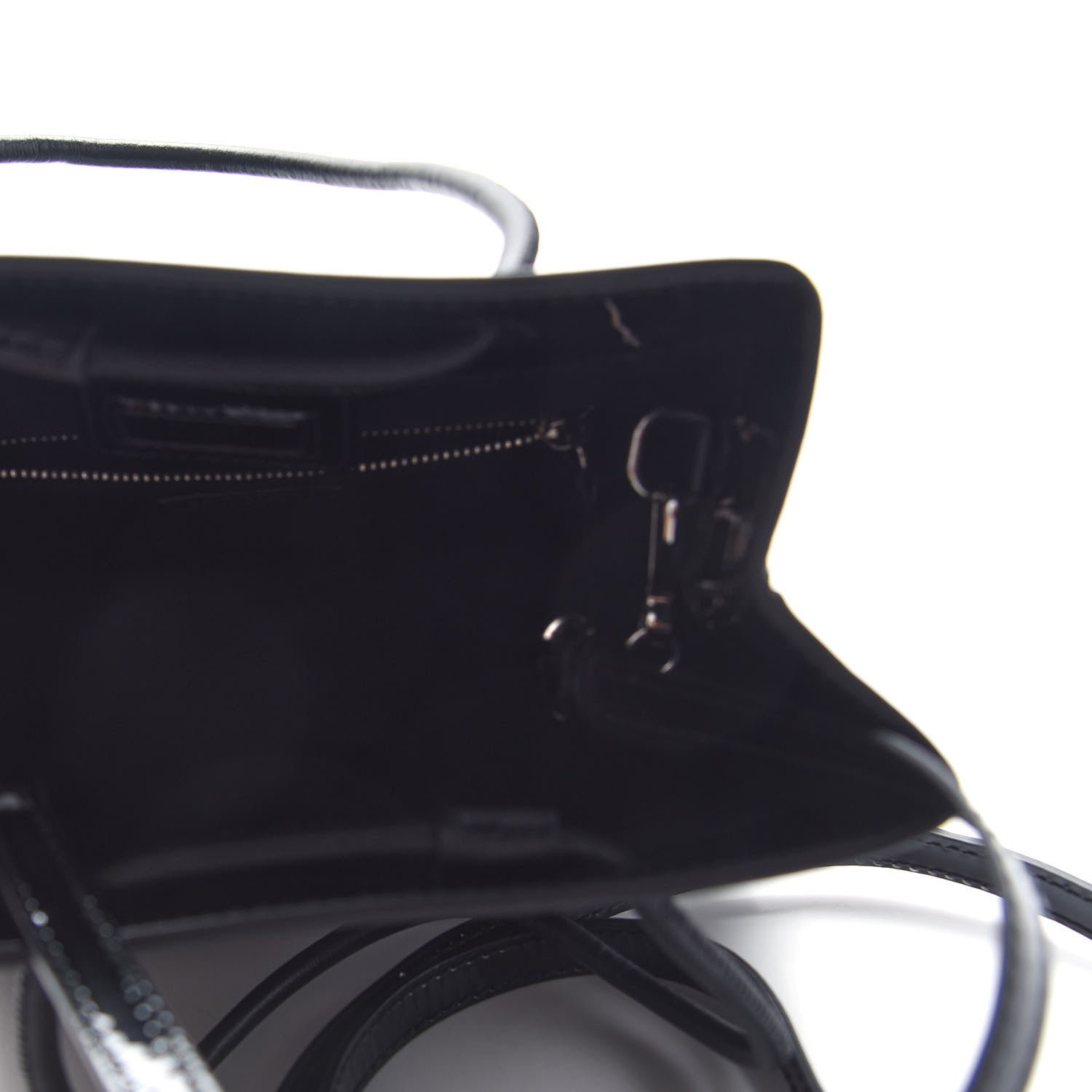 Balenciaga Patent Calfskin Logo Shopping Tote XXS Black 5 of 10
