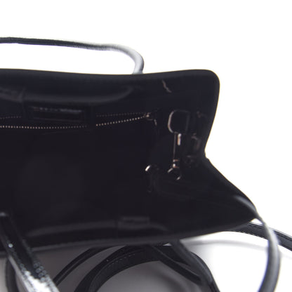 Balenciaga Patent Calfskin Logo Shopping Tote XXS Black 5 of 10
