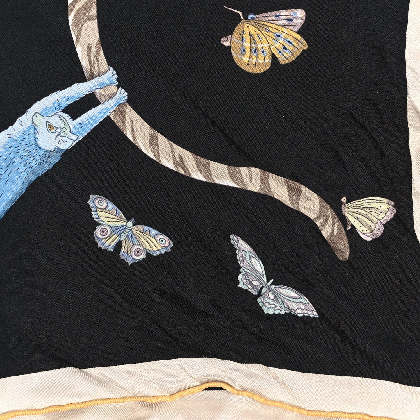 Silk Story Scarf 90 Marron Black Jaune Multicolor