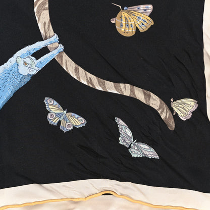 Hermes Silk Story Scarf 90 Marron Black Jaune Multicolor 4 of 4