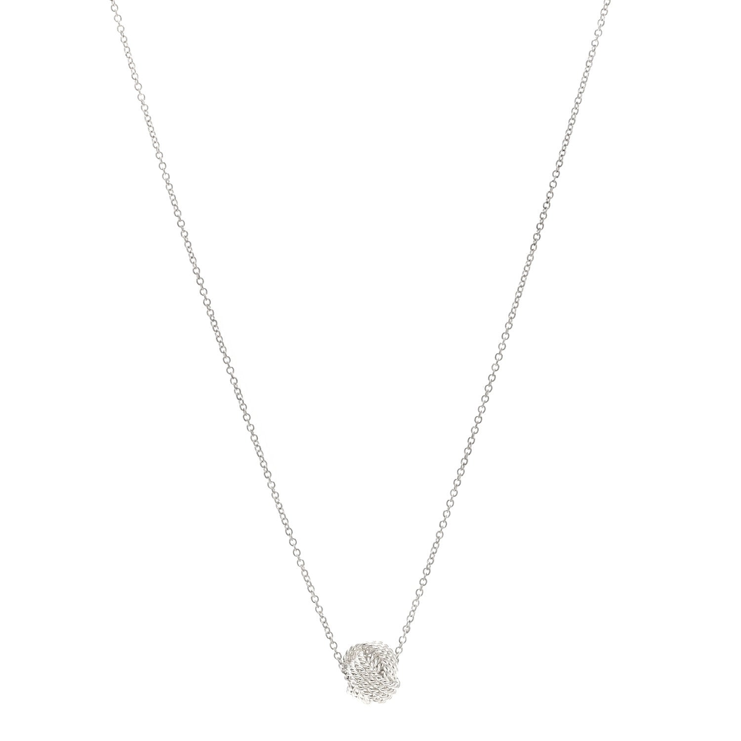 Tiffany Sterling Silver Twist Knot Pendant Necklace 1 of 5