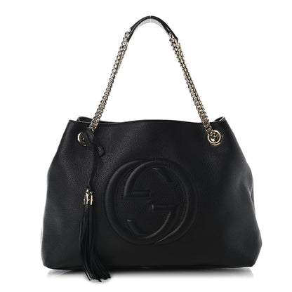 Gucci Pebbled Calfskin Medium Soho Chain Shoulder Bag Black 1 of 9