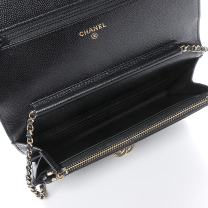 Chanel Caviar Quilted Golden Class Wallet On Chain WOC Black 5 of 9