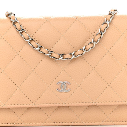 Chanel Caviar Quilted Wallet On Chain WOC Beige 8 of 11