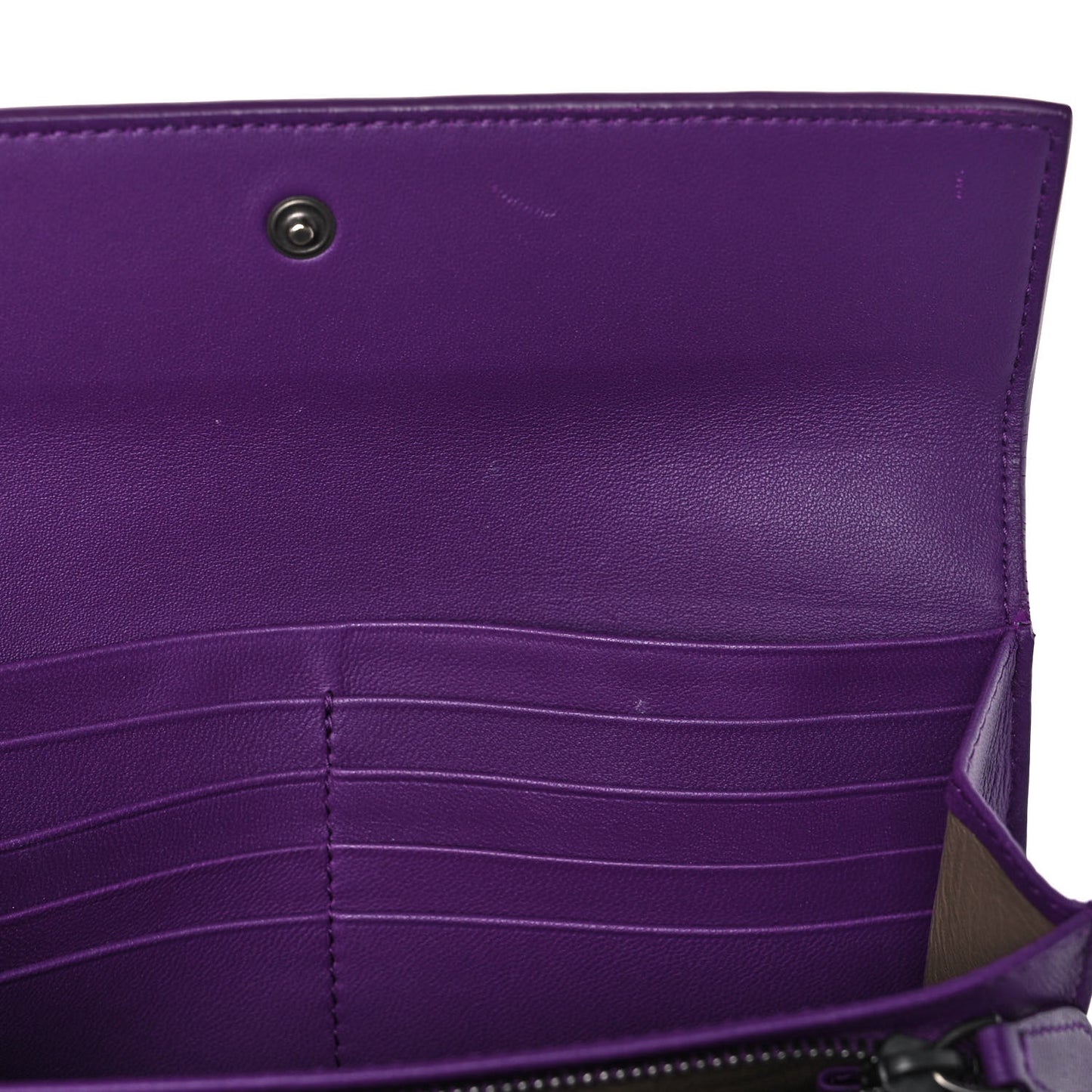 Nappa Intrecciato Continental Flap Wallet Peony