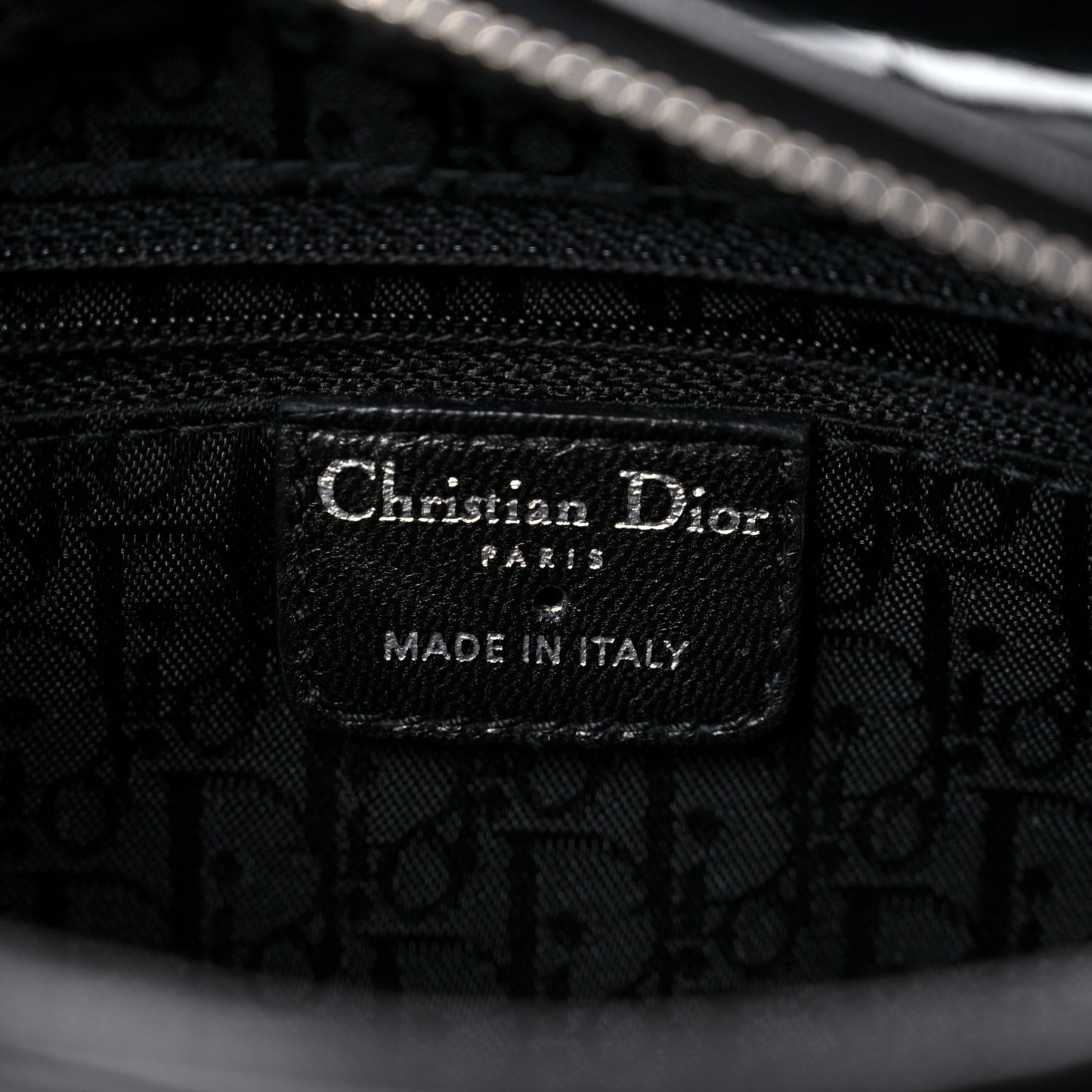 Patent Cannage Stitched Medium Lady Dior Black