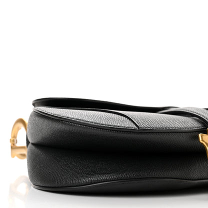 Christian Dior Grained Calfskin Saddle Bag Black 9 of 10