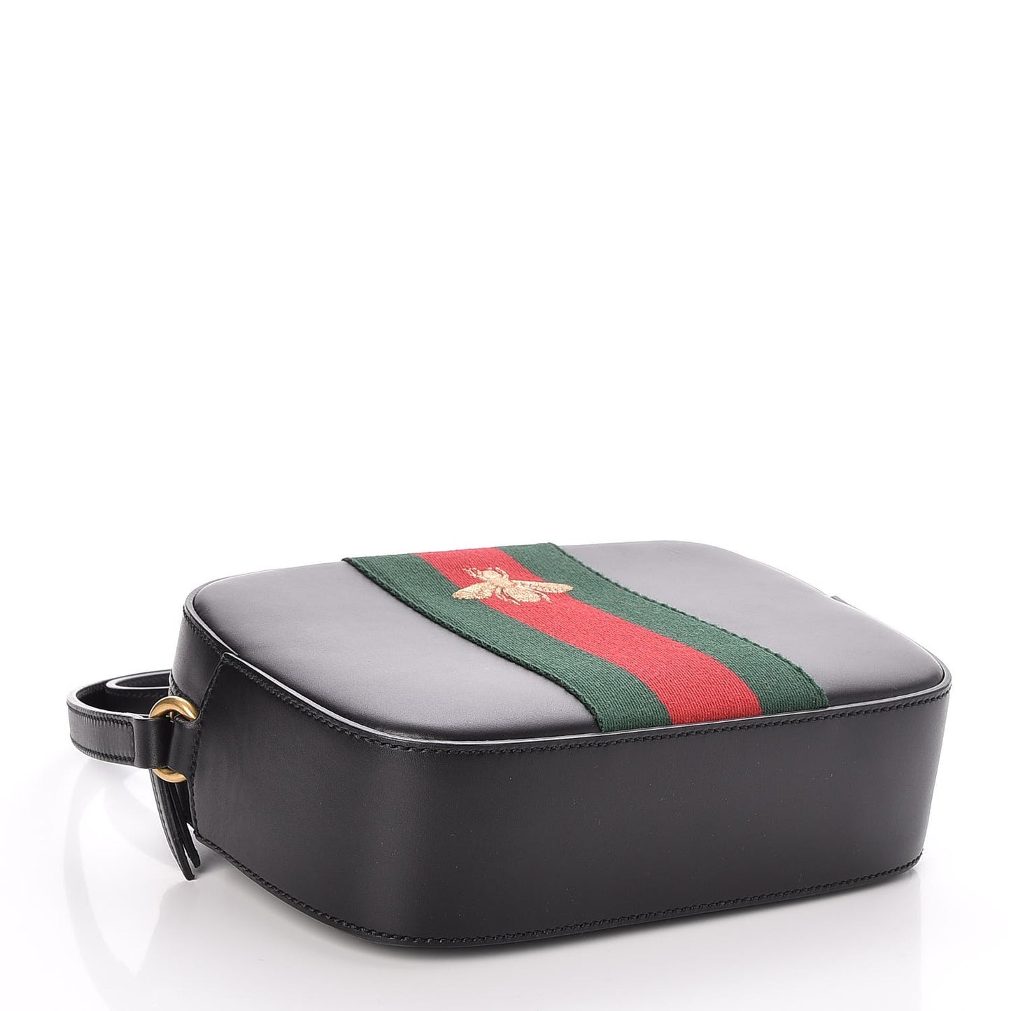 Calfskin Web Small Webby Bee Shoulder Bag Black
