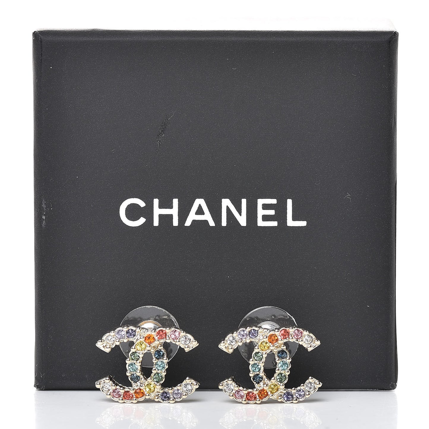 Crystal Over The Rainbow CC Earrings Gold Multicolor