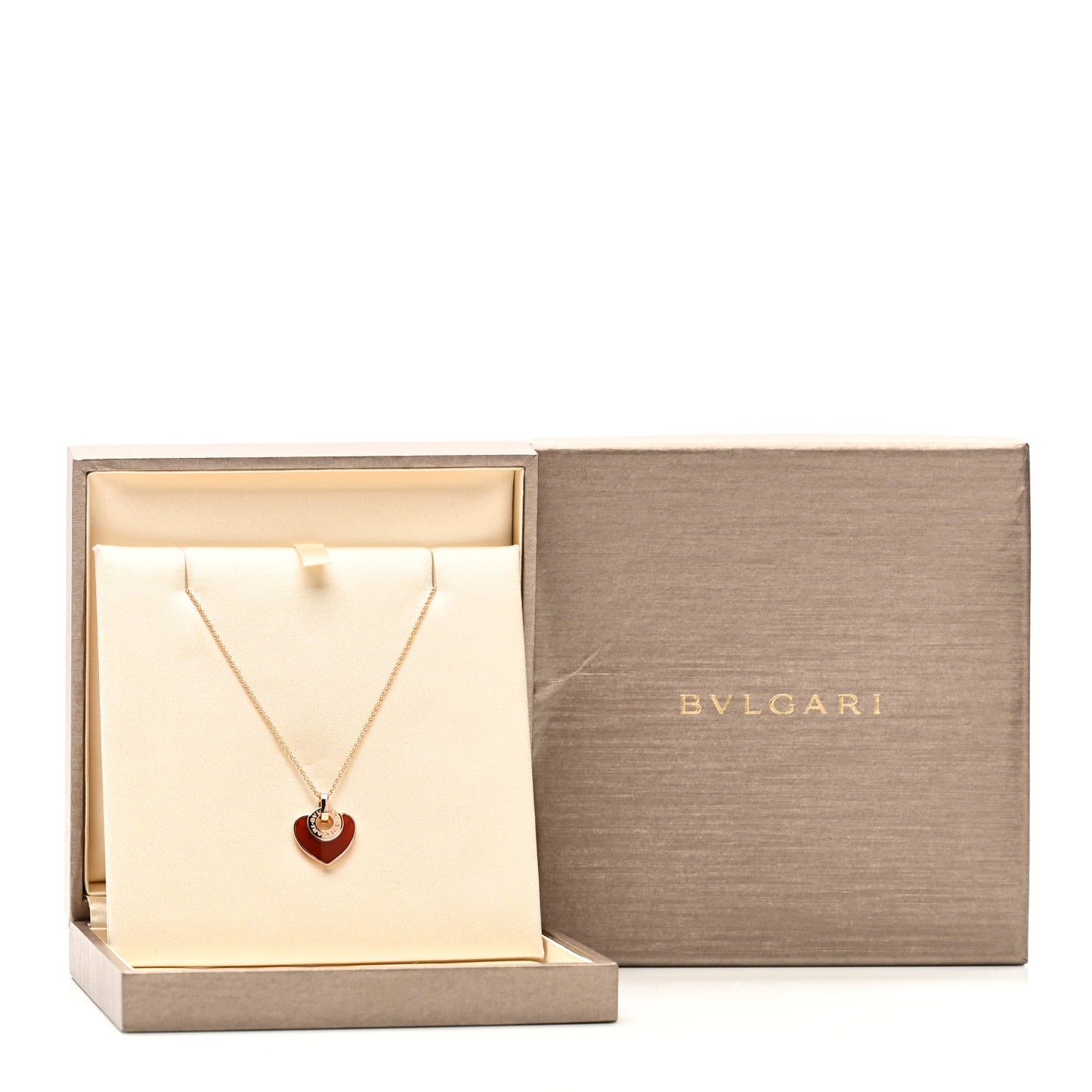 18K Rose Gold Carnelian Cuore Heart Pendant Necklace
