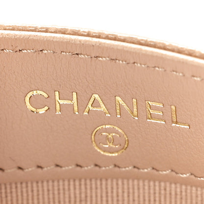 Chanel Caviar Quilted Crystal Card Holder Beige 6 of 9