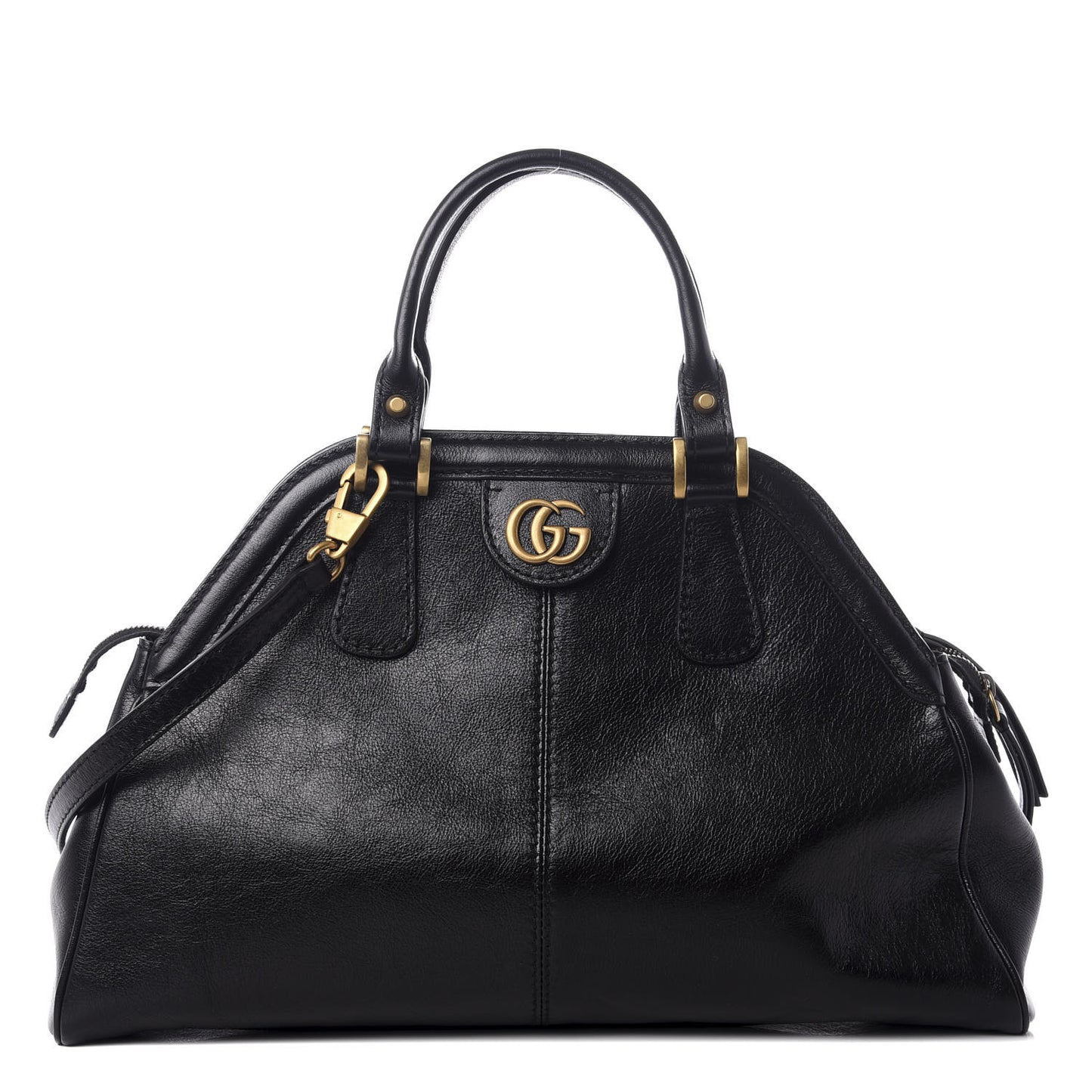 Calfskin Medium Re(Belle) Top Handle Bag Black