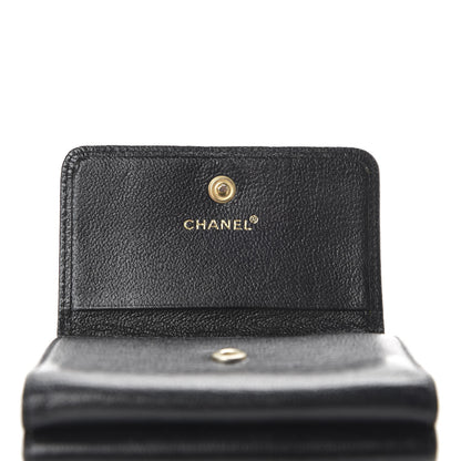 Chanel Goatskin Compact Double Sided Wallet Black 8 of 9