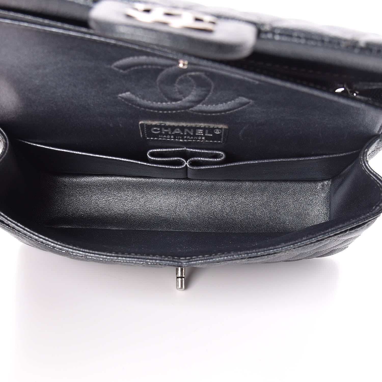 Chanel Pearly Caviar Quilted Medium Double Flap Grey 5 of 10