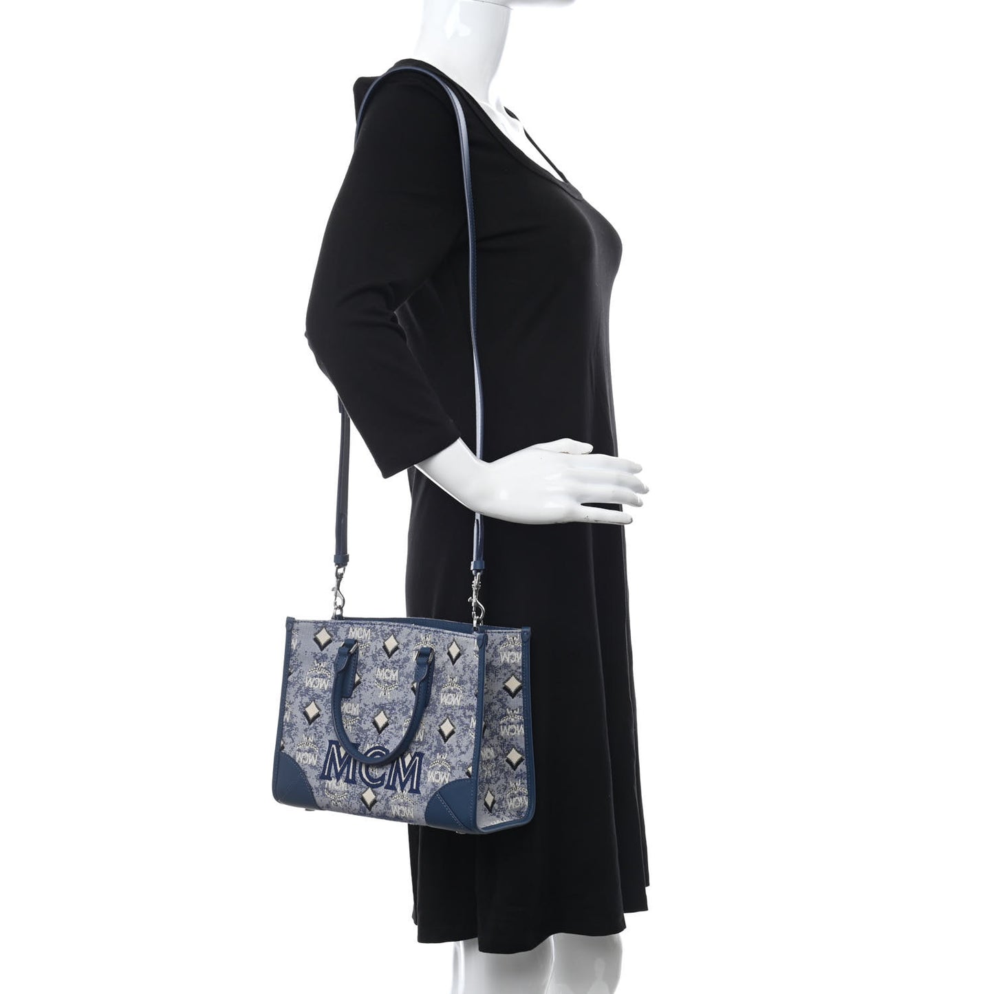 Jacquard Monogram Small Tote Blue