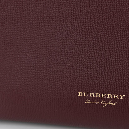 Burberry Derby Calfskin House Check Medium Banner Tote Mahogany Red 12 of 12