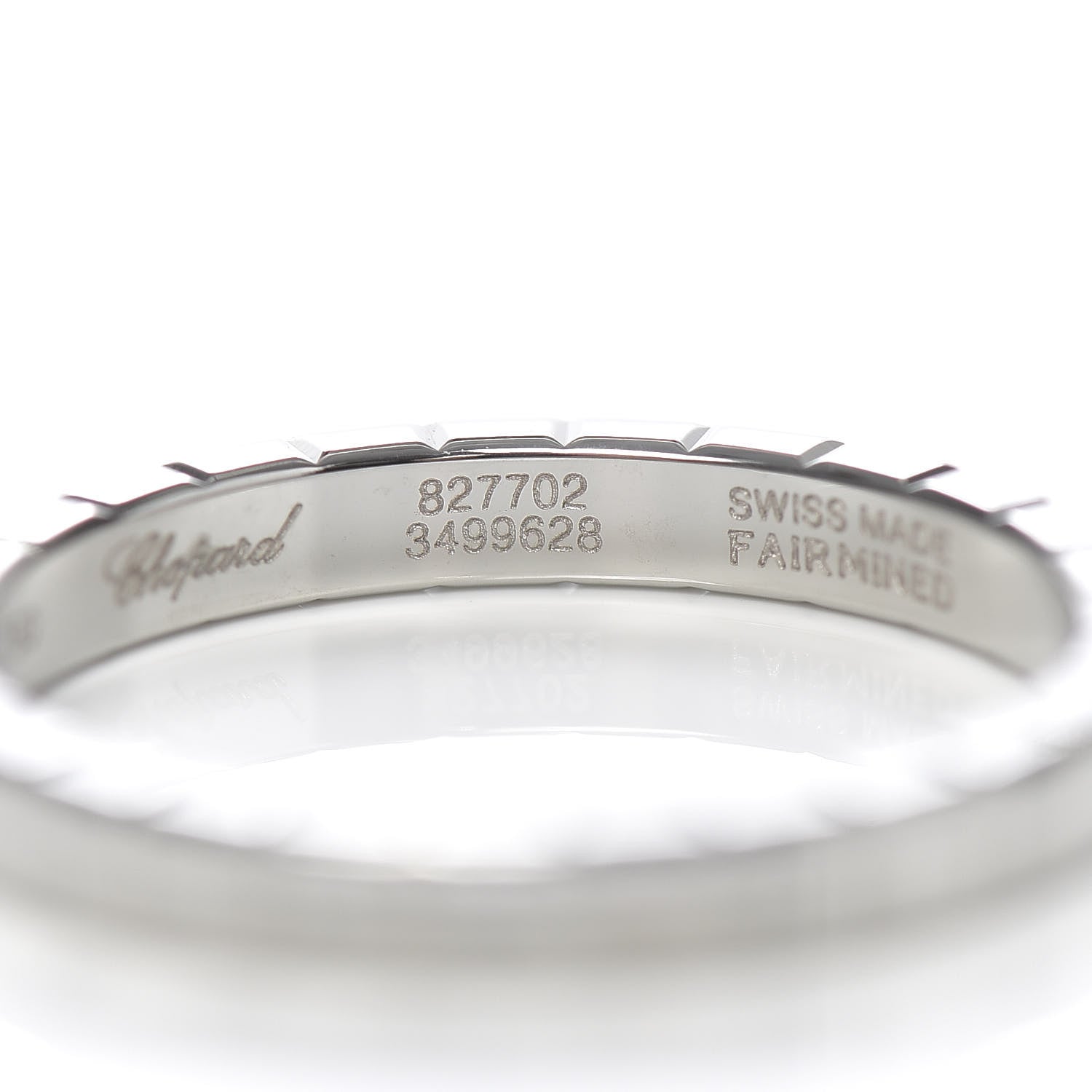 Chopard 18K White Gold Ice Cube Pure Band Ring 53 6.25 4 of 5