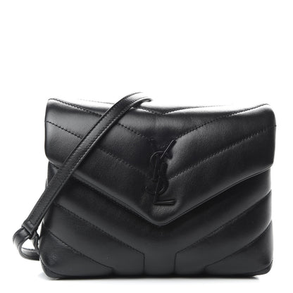 Saint Laurent Calfskin Y Quilted Monogram Toy Loulou Crossbody Bag Black 1 of 10