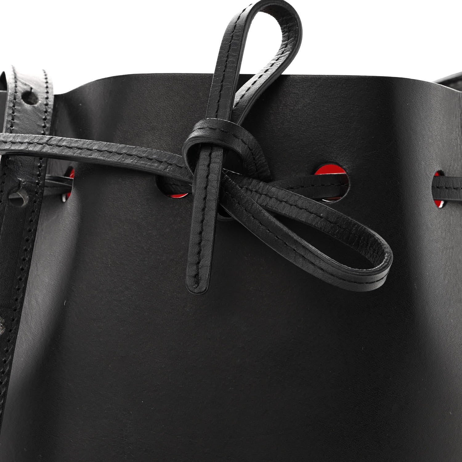 Mansur Gavriel Vegetable Tanned Calfskin Mini Bucket Bag Black Flamma 8 of 12