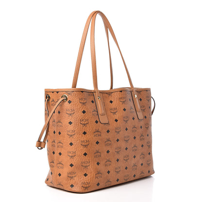 MCM Visetos Medium Liz Reversible Shopper Tote Cognac 6 of 16