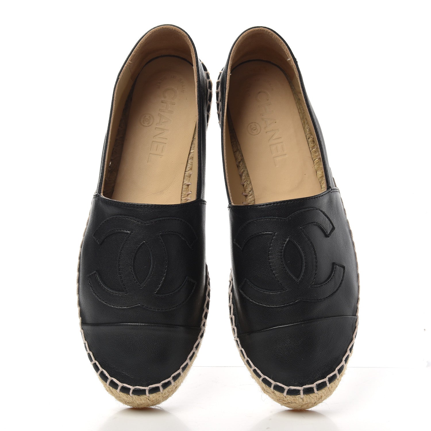 Chanel Lambskin CC Espadrilles 36 Black 5 of 10