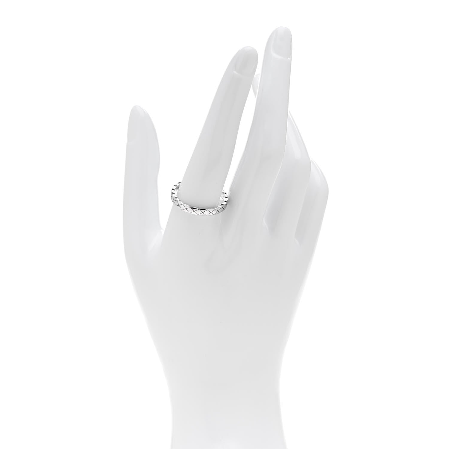 Chanel 18K White Gold Mini Coco Crush Ring 64 10.75 2 of 5