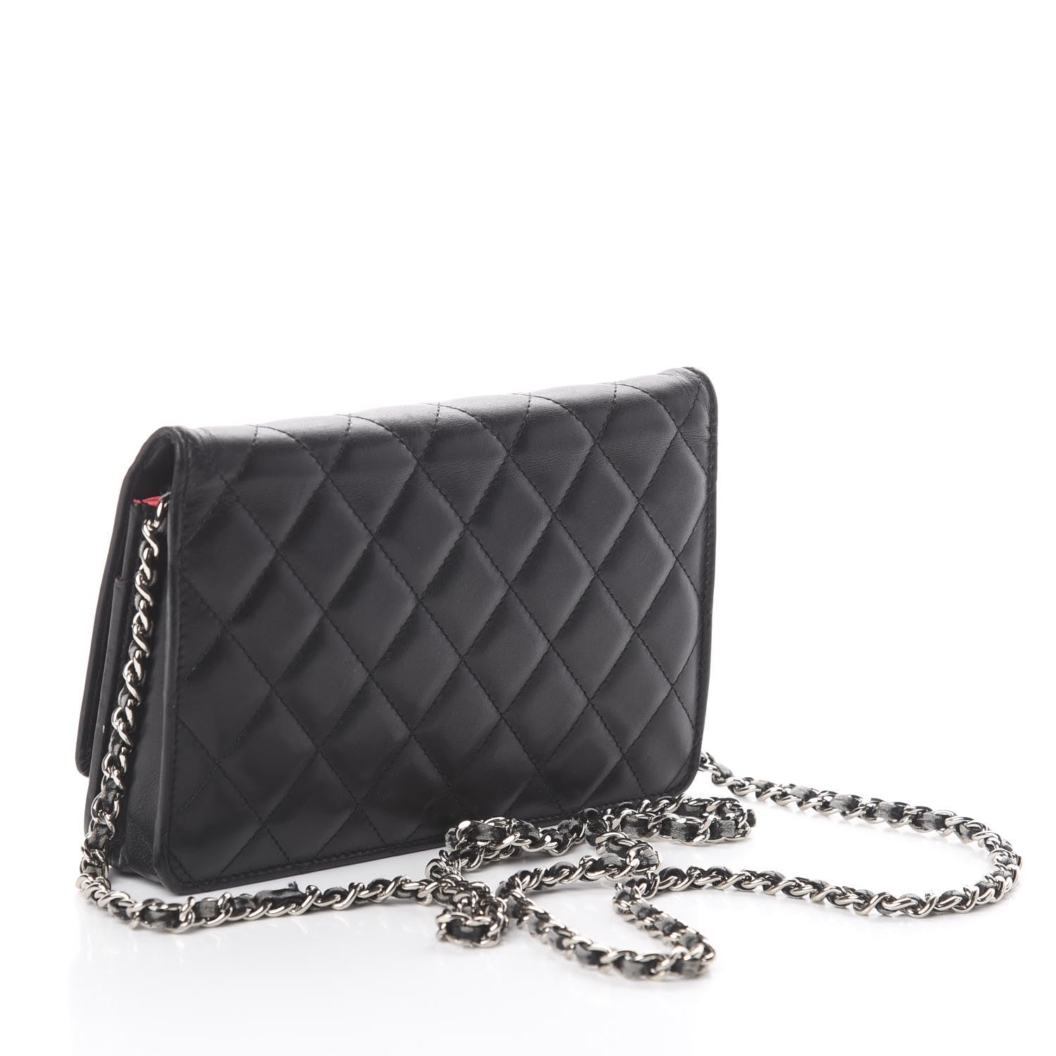 Chanel Calfskin Quilted Cambon Wallet On Chain WOC Black 2 of 9
