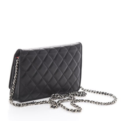 Chanel Calfskin Quilted Cambon Wallet On Chain WOC Black 2 of 9