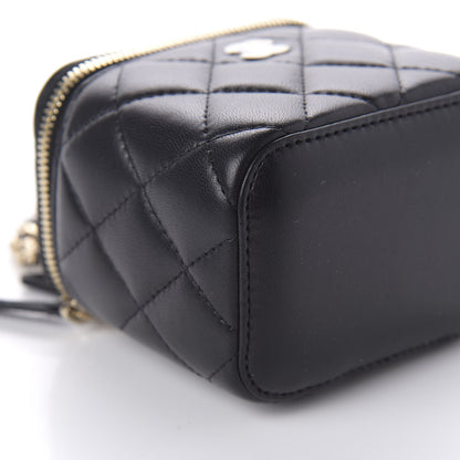 Chanel Lambskin Quilted Mini Vanity Case With Chain Black 6 of 11