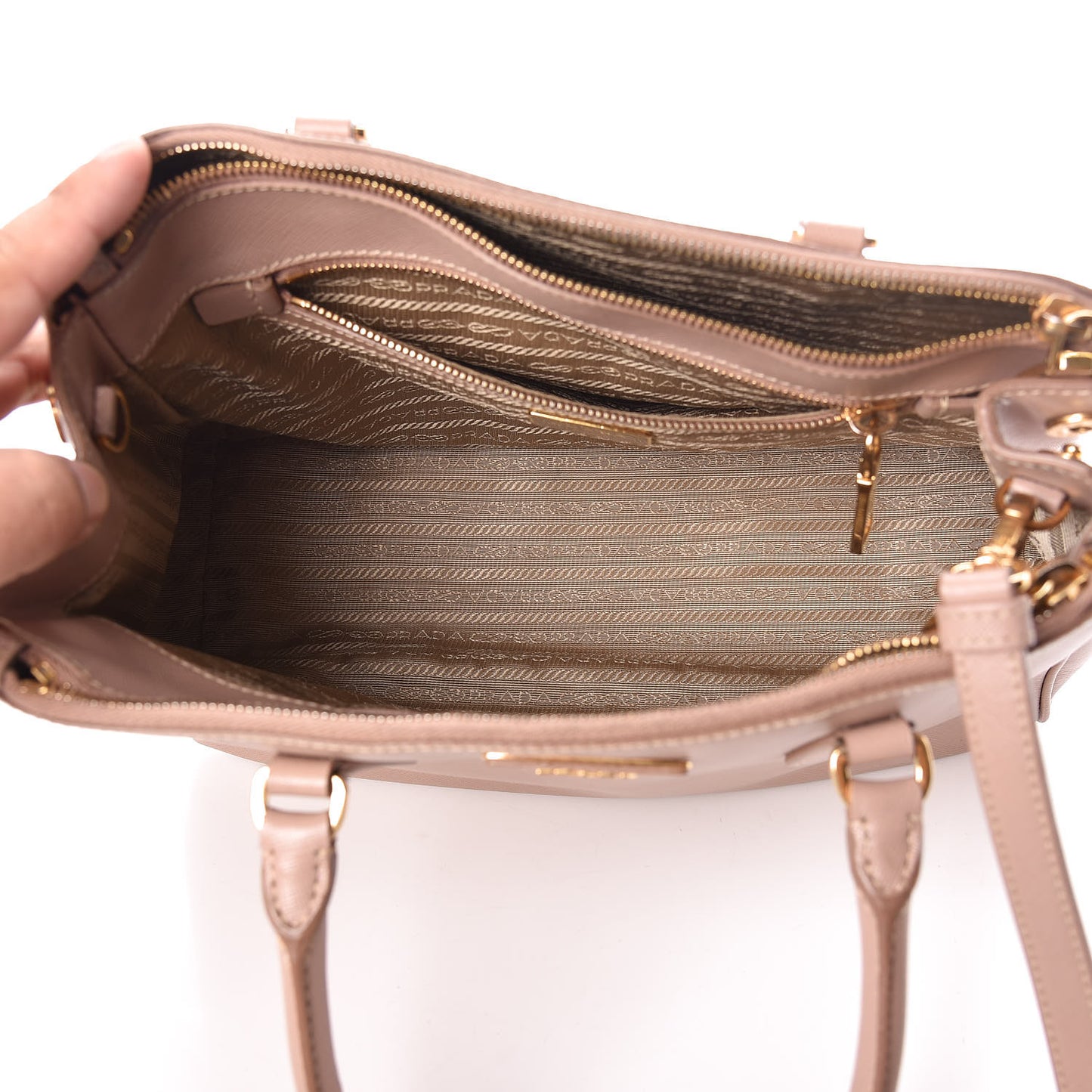 Saffiano Small Galleria Double Zip Tote Cammeo