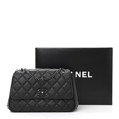 Chanel Calfskin Quilted Medium Frame in Chain Flap Black 10 of 10