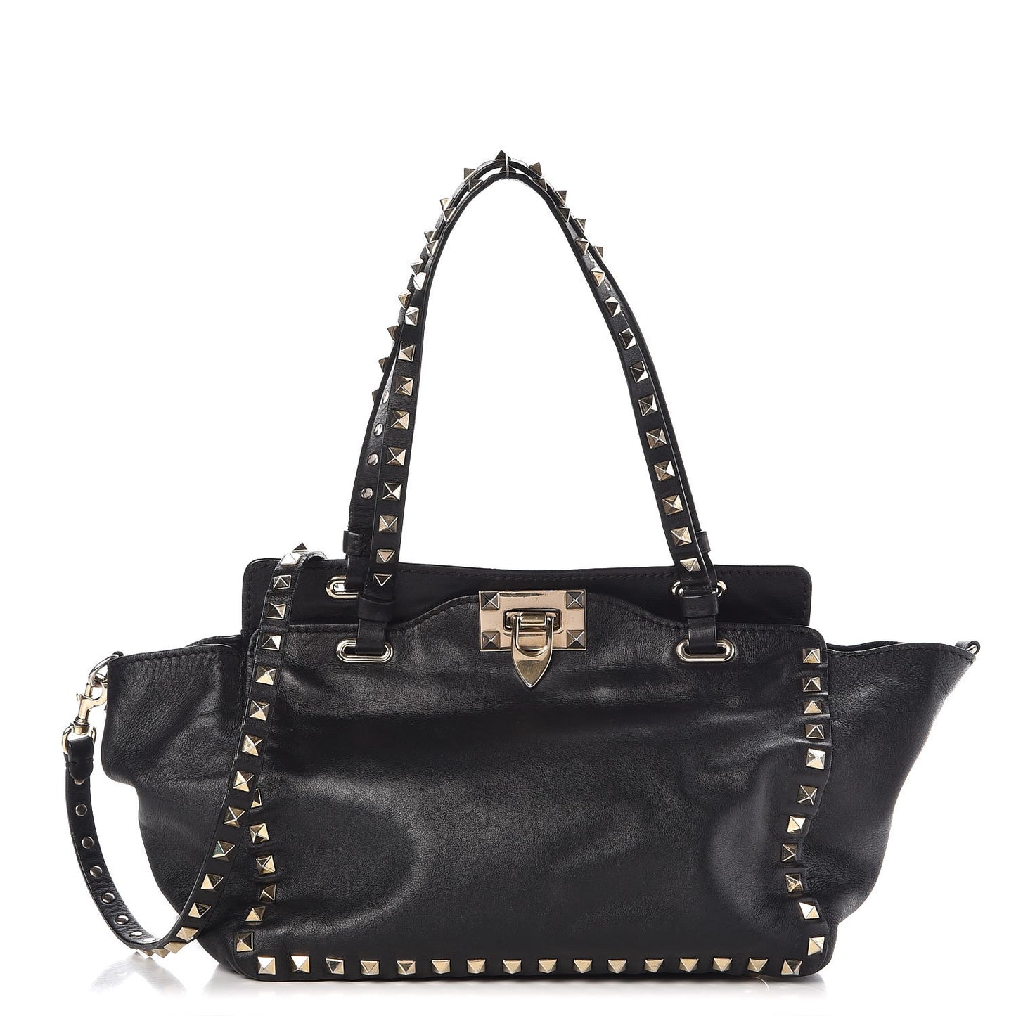 Vitello Small Rockstud Tote Black