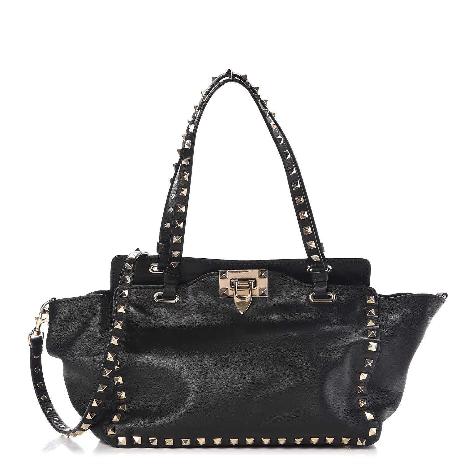 Valentino Garavani Vitello Small Rockstud Tote Black 1 of 12