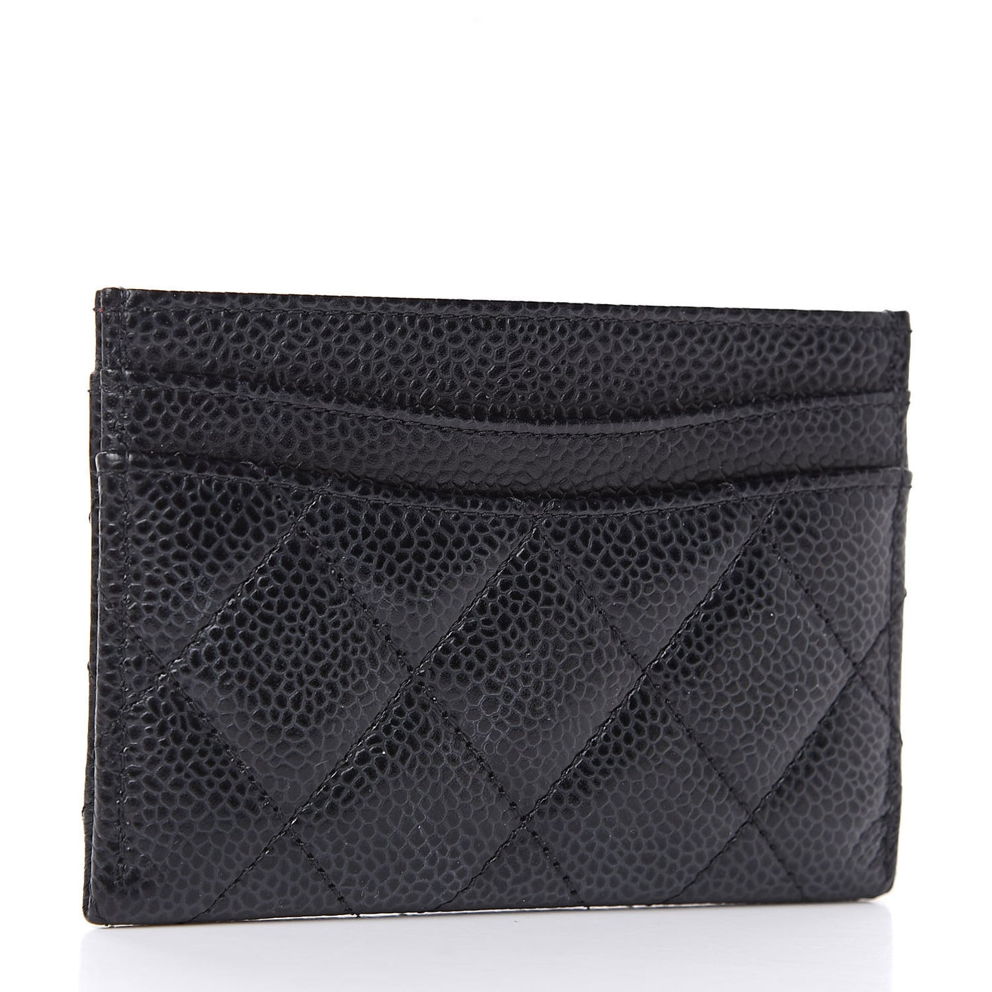 Caviar Quilted Card Holder Black