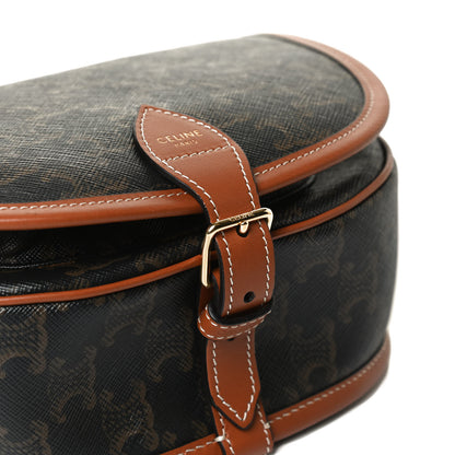 Celine Triomphe Canvas Medium Folco Bag Tan 11 of 11