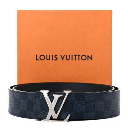 Louis Vuitton Damier Cobalt Calfskin 40mm LV Initiales Reversible Belt 100 40 Black 5 of 5
