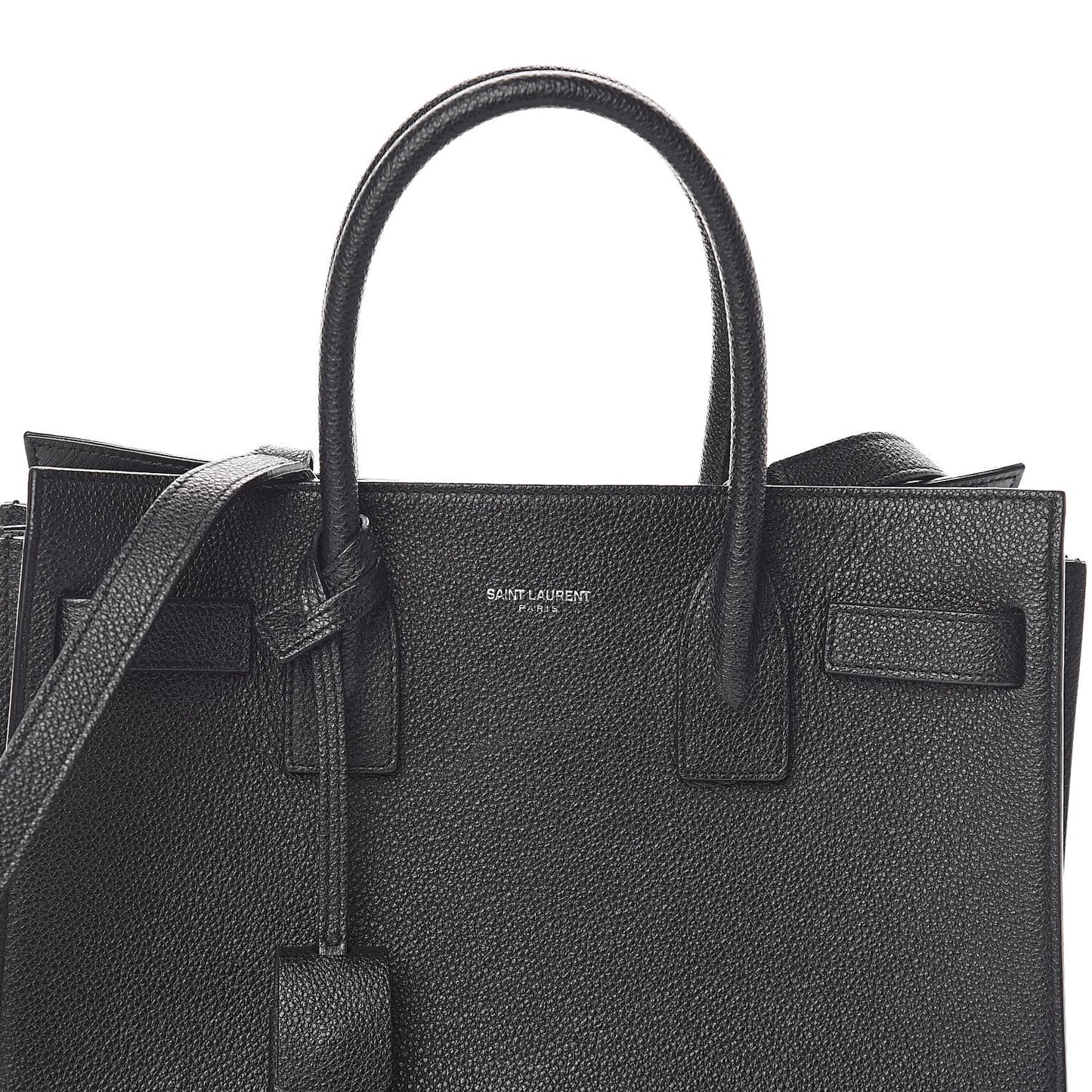 Grained Calfskin Baby Sac De Jour Black