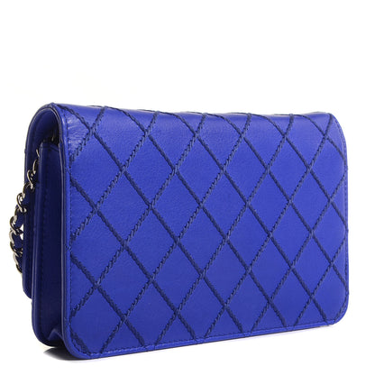 Chanel Calfskin Quilted Fancy CC Wallet On Chain WOC Blue 3 of 11