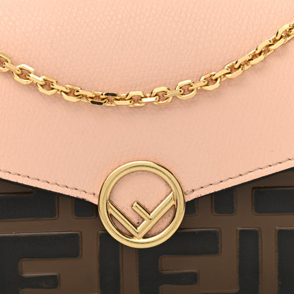 Fendi Vitello Cruise F is Fendi Bi-Color FF 1974 Embossed Continental Envelope Wallet On Chain Maya Black Light Rose 8 of 12