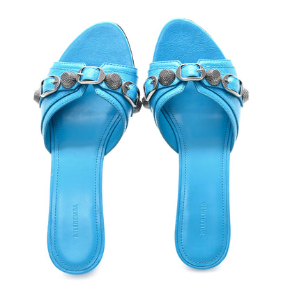 Balenciaga Agneau Arena Cagole 50mm Slide Sandals 36 Cyan 2 of 9
