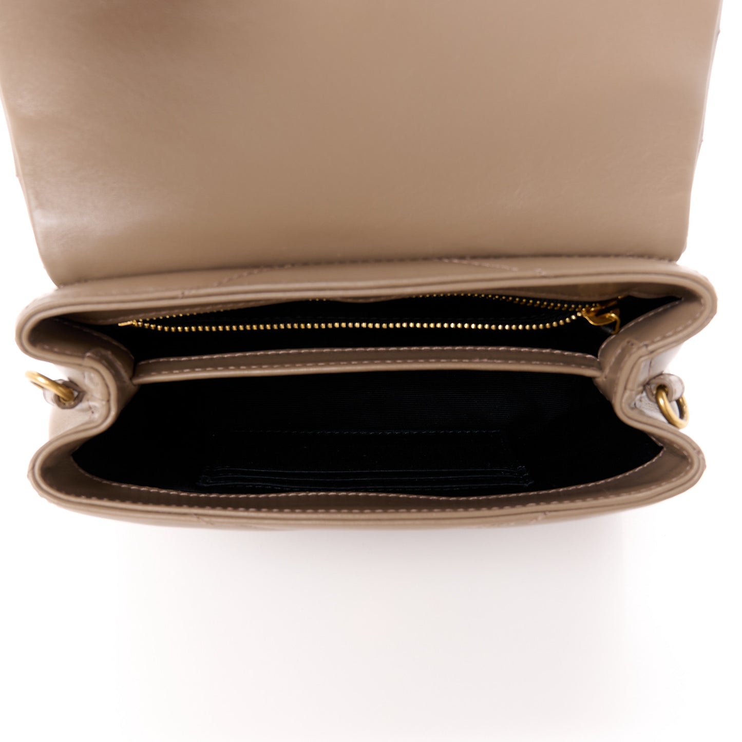 Calfskin Y Quilted Monogram Toy Loulou Crossbody Bag Taupe