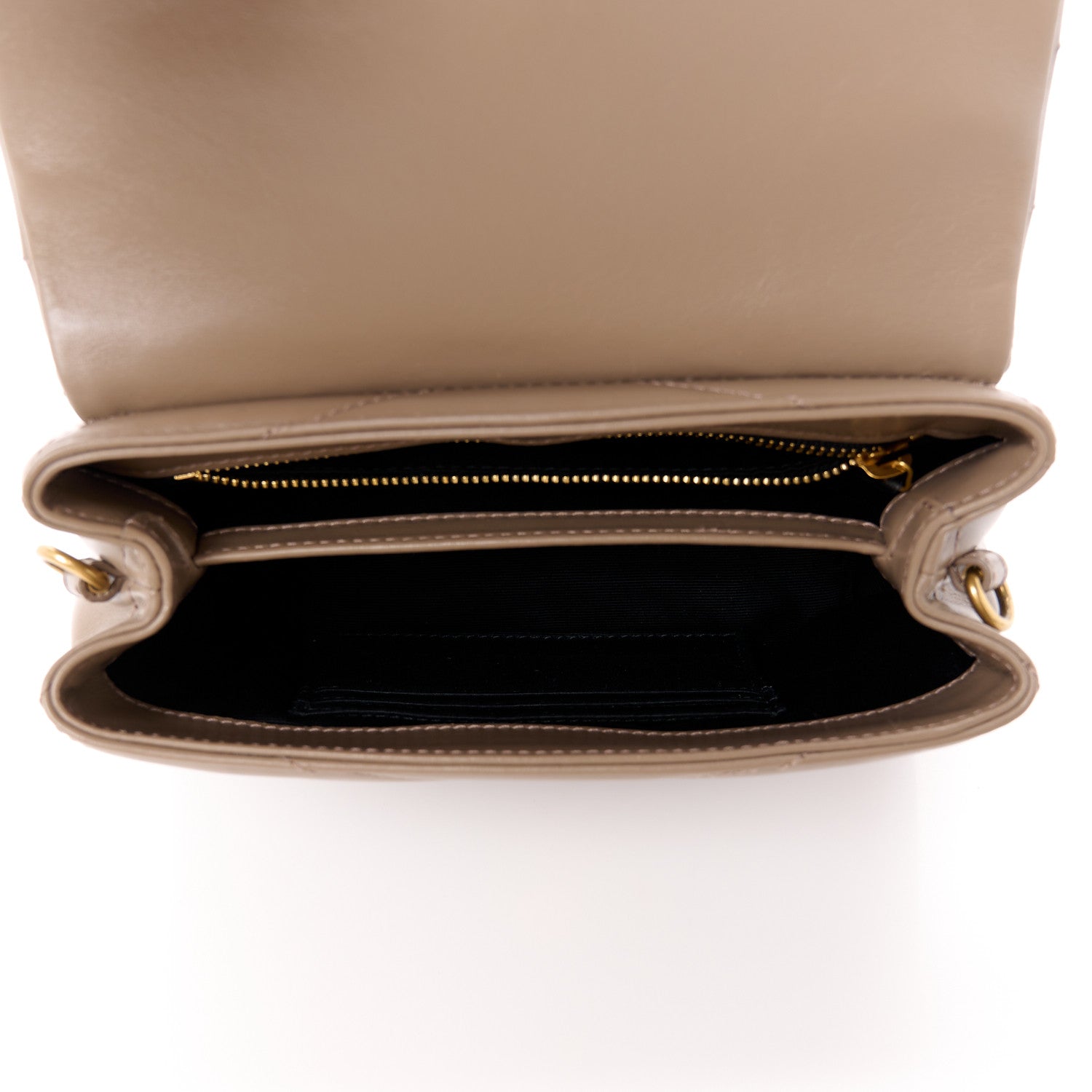Saint Laurent Calfskin Y Quilted Monogram Toy Loulou Crossbody Bag Taupe 5 of 11