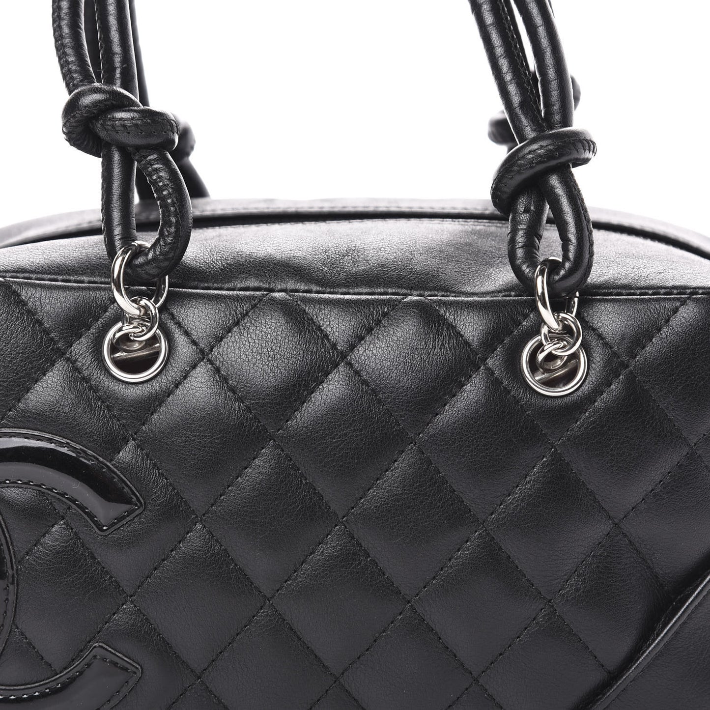 Calfskin Quilted Small Cambon Bowler Black