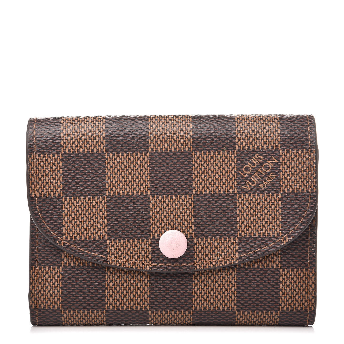 Damier Ebene Rosalie Coin Purse Rose Ballerine